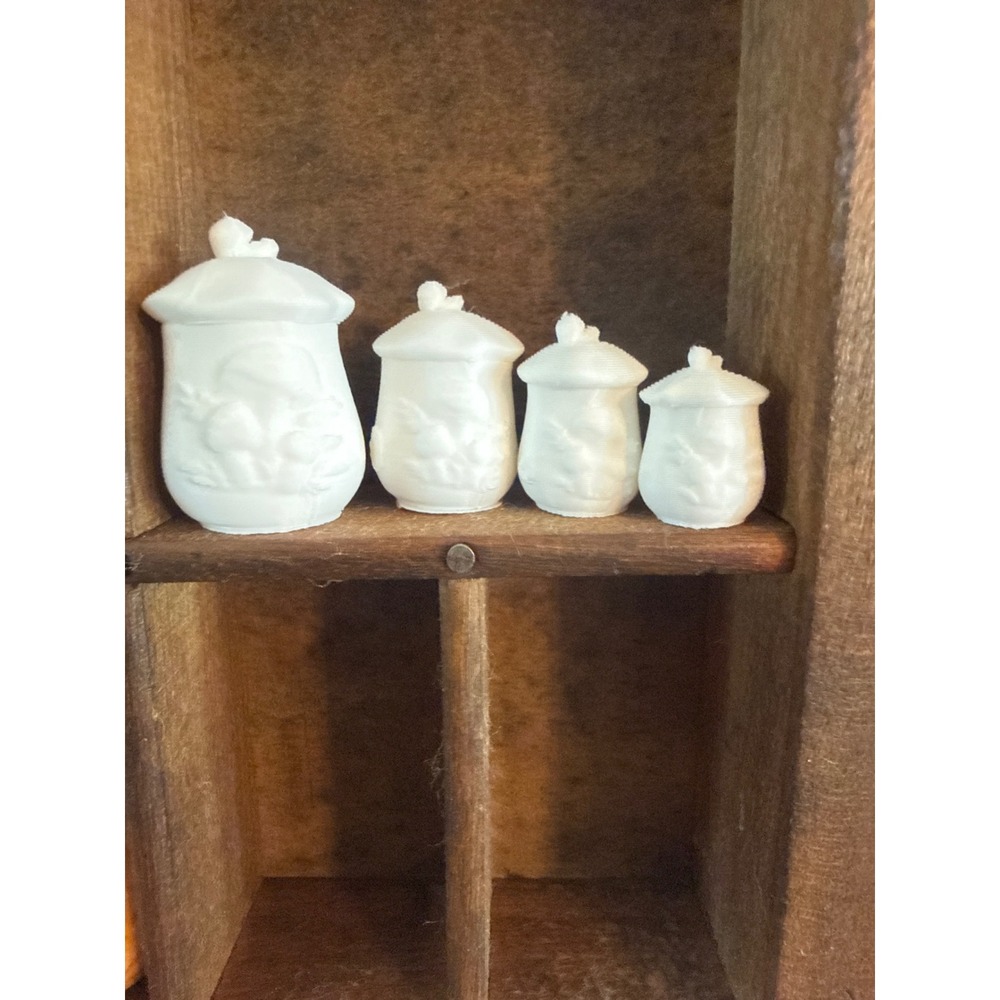 Miniature merry Mushroom Canister Set 4 Dollhouse Accessory‎ Tiny Decor 3D print - Picture 3 of 3